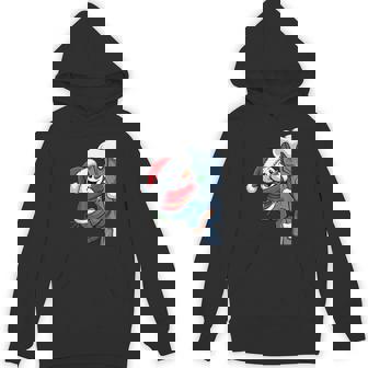 Santa Snowman Rock Climbing Christmas Winter Pajama Unisex Hoodie | Mazezy