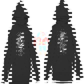 Santa Usa American Flag Christmas In July Happy 4Th Of July Hoodie - Thegiftio