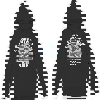 Scarborough Maine Swimming Shark Fin Beach Vacation Souvenir Unisex Hoodie | Mazezy