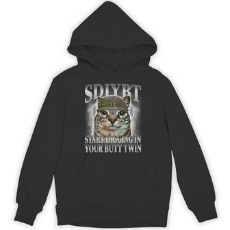 Sdiybt Start Digging In Your Butt Twin Cat Meme Hoodie | Seseable UK