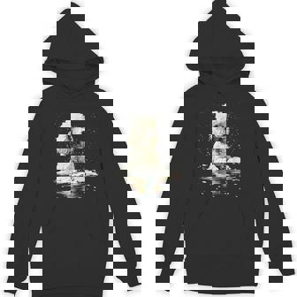 Serene Poodle With Snow Snowy Forest Winter Dog Aesthetic Unisex Hoodie | Mazezy