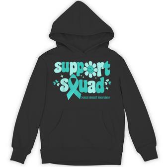 Sexual Assault Awareness Support Squad I Wear Teal Ribbon Hoodie - Thegiftio UK