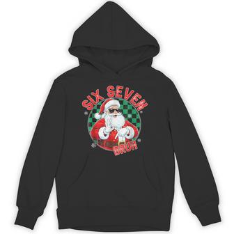 Six Seven Bruh Santa Claus Hand Christmas 67 Meme Xmas Hoodie | Seseable UK