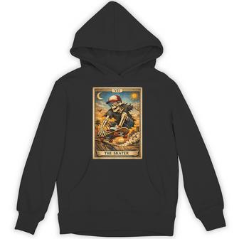 Skateboarding Boys Youth Skateboard Tarot Card Skater Hoodie - Thegiftio UK