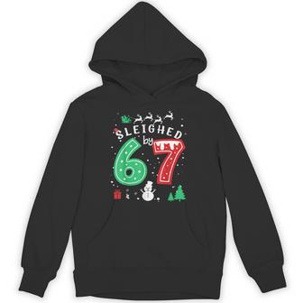 Sleighed By 67 Christmas Trendy Xmas Costume Meme Hoodie - Thegiftio UK