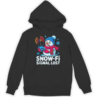 Snow Fi Signal Lost Snowman Christmas Hoodie - Thegiftio UK