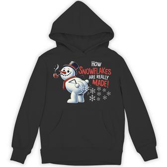 How Snowflakes Are Really Made Christmas Snowman Hoodie - Thegiftio UK