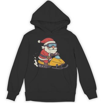 Snowmobile Christmas Vintage Santa Xmas Hoodie | Seseable UK
