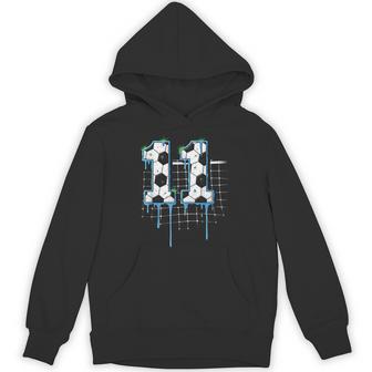 Soccer 11 Year Old Ice Cream Drip Youth 11Th Birthday Boy 11 Hoodie | Mazezy