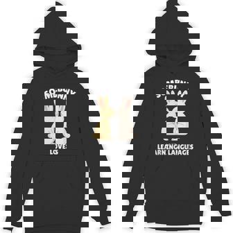 Somebunny Loves Learning Languages Easter Bunny Polyglot Unisex Hoodie | Mazezy