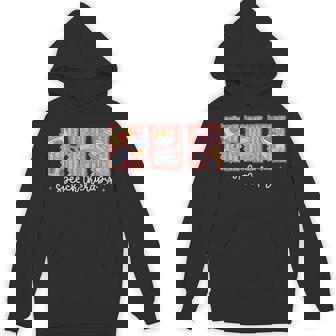 Speech Therapy Postal Stamp SLP Speech Language Pathologist Unisex Hoodie | Mazezy