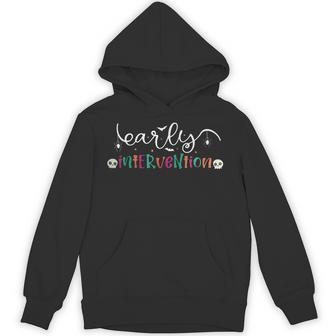 Spooky Early Intervention Teacher Interventionist Halloween Unisex Hoodie | Mazezy