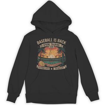 Spring Training Baseball Is Back 2026 Retro Stadium Sunset Hoodie - Thegiftio UK