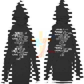 Stand For The Flag Kneel For The Cross – USA Christian Unisex Hoodie | Mazezy