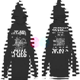 Stop Staring At My Balls Christmas Adult On Back Hoodie | Mazezy