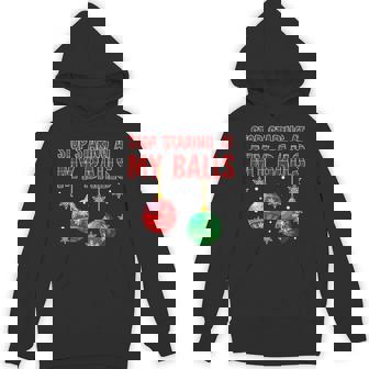 Stop Staring At My Balls Red Plaid Ugly Sweater Couple Hoodie - Monsterry