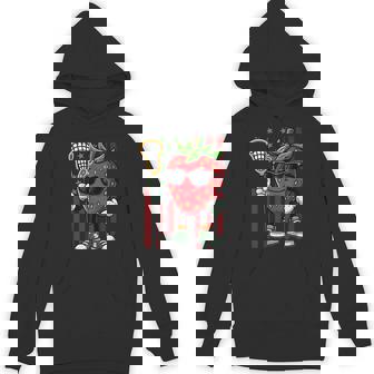 Strawberry Playing Lacrosse Sunglasses American Flag Unisex Hoodie | Mazezy