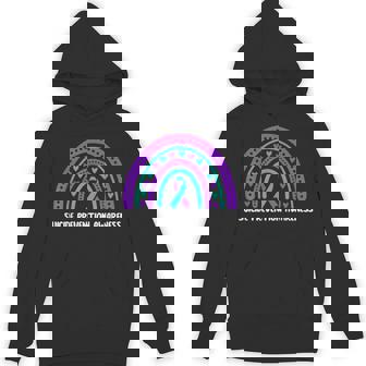 Suicide Prevention Awareness Pink And Blue Ribbon Rainbow Unisex Hoodie | Mazezy