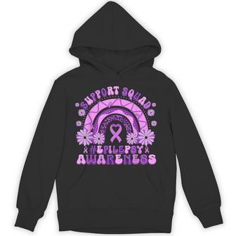 Support Squad Purple Ribbon Epilepsy Awareness Month Hoodie - Thegiftio UK