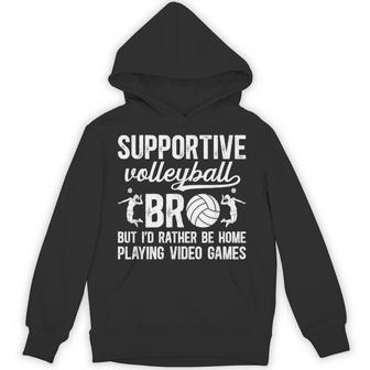 Supportive Volleyball Bro Volleyball Brother Hoodie - Thegiftio UK