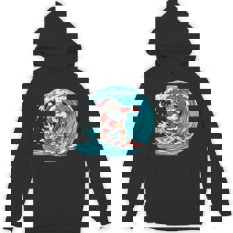 Surfing Santa Summer Christmas Beach On Waves Xmas Unisex Hoodie | Mazezy