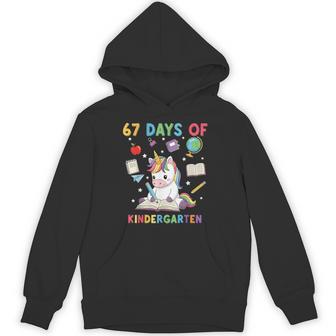 Survived 100 Day Of School Six Seven 67 Unicorn Kindergarten Hoodie - Thegiftio UK
