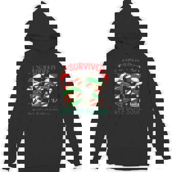 I Survived 67 Days Of School Christmas Candy Cane Six Seven Hoodie | Mazezy