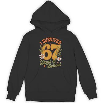 I Survived 67 Days Of School Teachers Students Retro Hoodie - Thegiftio UK