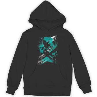 Teal Black Grunge Hoodie - Thegiftio UK