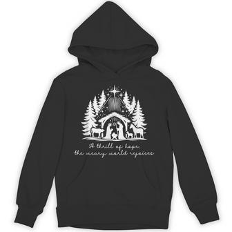 A Thrill Of Hope Nativity O Holy Night Christmas Scene Hoodie | Seseable UK