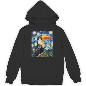 Toucan Tucan Bird Graphic Van Gogh Style Starry Night Hoodie - Thegiftio UK