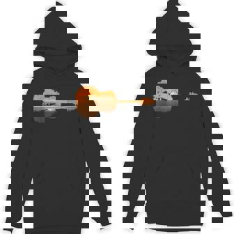 Trees City Lake Mirroring Guitars Silhouette Musician Hoodie | Mazezy