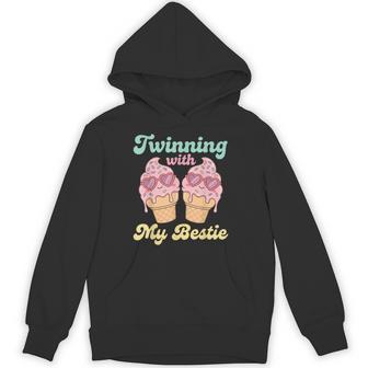 Twinning With My Bestie Matching Twins Day Ice Cream Hoodie | Seseable FR