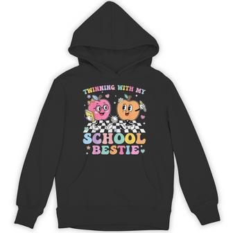 Twinning With My School Bestie Cute Matching Friend Twin Day Hoodie - Thegiftio UK