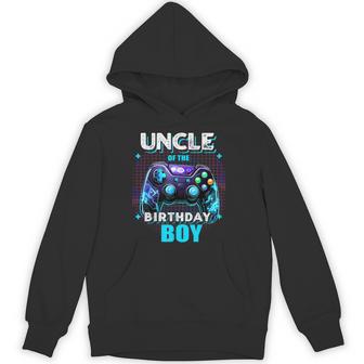 Uncle Of The Birthday Boy Matching Video Game Birthday Small Hoodie - Thegiftio UK