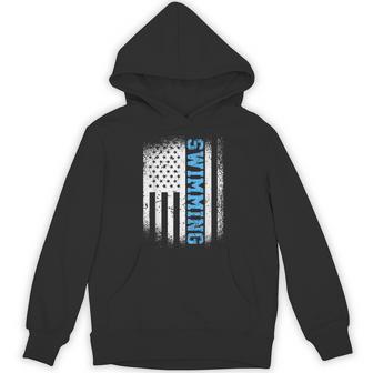 Usa Flag Swimming Swim American Swimmer Hoodie - Thegiftio UK
