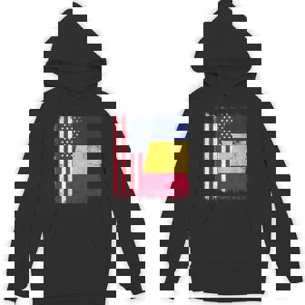 USA Romania Half Flag American Romanian Heritage Unisex Hoodie | Mazezy