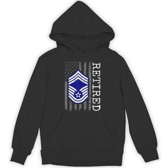 USAF Retired E9 Chief Master Sergeant Subdued Flag Unisex Hoodie | Mazezy