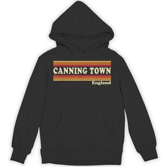 Vintage 80s Canning Town England Retro Graphic Unisex Hoodie | Mazezy