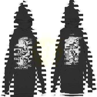 Vintage Cute Kitten Playing Disc Golf Golfing Golfer Cat Unisex Hoodie | Mazezy