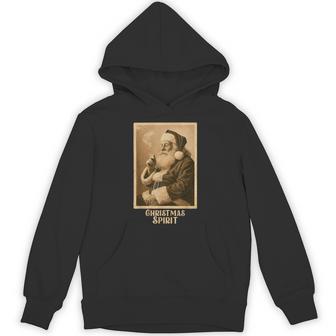 Vintage Smoking Santa Claus Christmas Spirit Christmas Hoodie | Seseable UK