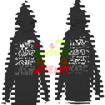 Vintage My Grandkids Stole My Christmas Heart Grandma Xmas Unisex Hoodie | Mazezy