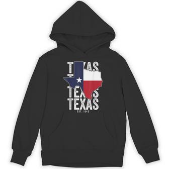 Vintage Texas State Flag Map Southern Texan Est 1845 For Men Hoodie - Monsterry