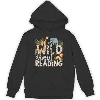 Wild About Reading Animals And Book Lovers Hoodie - Thegiftio UK