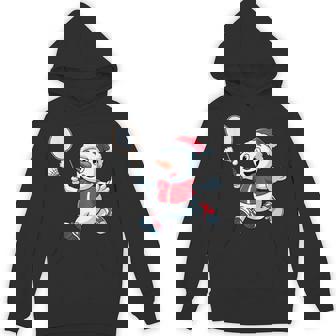 Xmas Snowman Badminton Player Santa Hat Christmas Pajama Unisex Hoodie | Mazezy