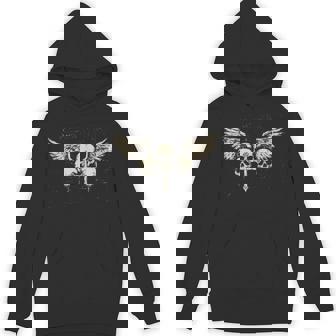 Y2k Grunge Skull Wings Gothic Emo Punk Aesthetic Hoodie | Mazezy