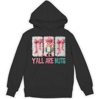 Y'all Are Nuts Nutcracker Crochet Christmas Xmas Holiday Hoodie - Thegiftio