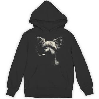 Yorkie Dog Smoking Cigarette Cool Terrier Style Hoodie - Thegiftio UK