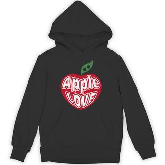「Red Apple Fresh Fruit 」 ハート型 Love りんご フルーツ ユニークデザイン 長袖tシャツ パーカー - Kawaiitshirt