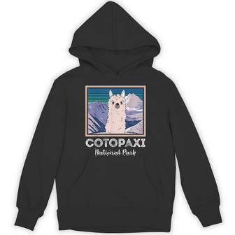 エクアドル山脈コトパクシ国立公園のかわいいラマ パーカー - Kawaiitshirt